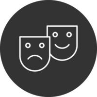 Drama Line Inverted Icon vector