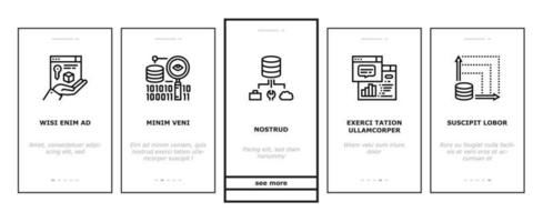 Digital Processing Onboarding Icons Set Vector