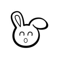 Vector illustration of Usagi rabbit happy face on white background.