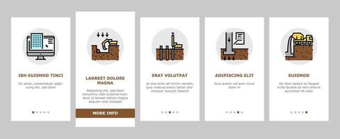 Building Construction Onboarding Icons Set Vector
