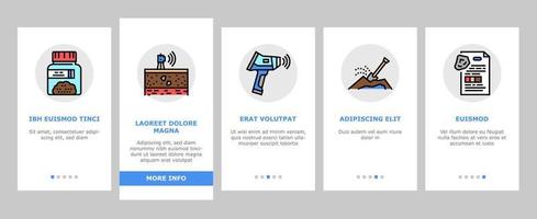 Geology Researching Onboarding Icons Set Vector