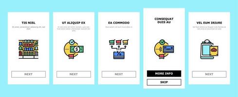 Purchases And Shopping Onboarding Icons Set Vector