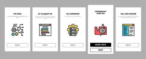 Dev Code Occupation Onboarding Icons Set Vector