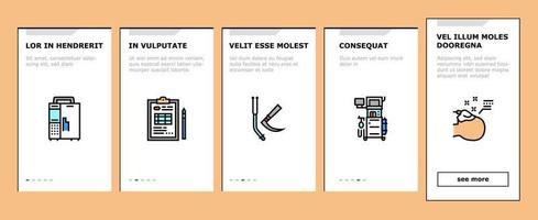 Anesthesiologist Tool Onboarding Icons Set Vector