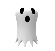 Illustrazione 3d del fantasma dello spirito bianco di Halloween, elemento di design del fondo del fantasma di Halloween png