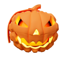 3d rendering of grenade Halloween pumpkin front view, minimal Halloween background png