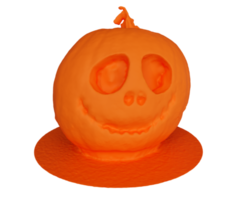 Representación 3d de calabaza de halloween, elemento mínimo de diseño de fondo de halloween png