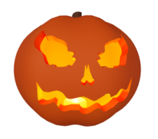 3d illustration of Halloween pumpkin inside candle glowing, Halloween background design element png