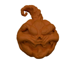 Rendu 3d de la couleur de la citrouille d'halloween avec un visage maléfique un minimum d'arrière-plan abstrait d'halloween png