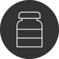 Pills Bottle Line Inverted Icon vector