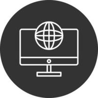 Lcd Globe Line Inverted Icon vector