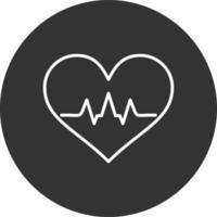 Medical Heart Line Inverted Icon vector