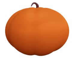 rendu 3d de la vue de face de la citrouille d'halloween, arrière-plan minimal d'halloween halloween png