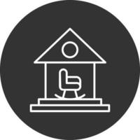 Retirement Home Line Inverted Icon vector