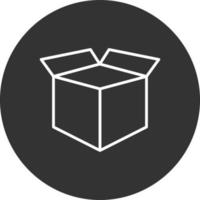 Open Box Line Inverted Icon vector