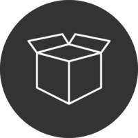 Open Box Line Inverted Icon vector