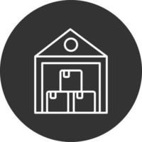 Warehouse Line Inverted Icon vector