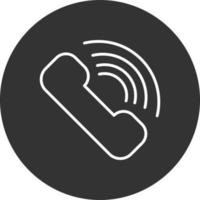 Phone With Signal Line Inverted Icon vector