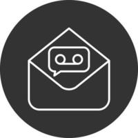 Voice Mail Line Inverted Icon vector