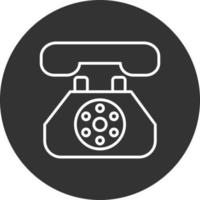 Land Line Phone Line Inverted Icon vector