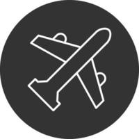 Airplane Line Inverted Icon vector