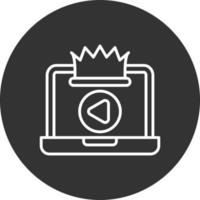 icono de línea de contenido premium invertida vector