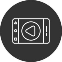 Live Streaming Line Inverted Icon vector