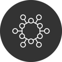 Atom Structure Line Inverted Icon vector