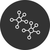 Molecules Line Inverted Icon vector