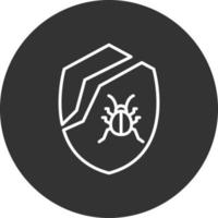 Broken Shield Line Inverted Icon vector