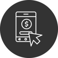 Electronic Payment Line Inverted Icon vector