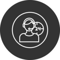 24 Hour Service Line Inverted Icon vector