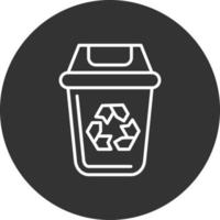 Dustbin Line Inverted Icon vector