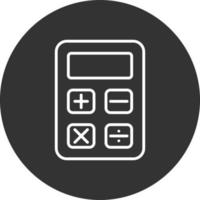 Calculator Line Inverted Icon vector