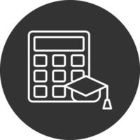 Calculator Line Inverted Icon vector