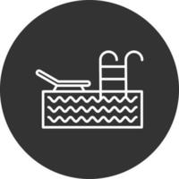 Swimming Pool Line Inverted Icon vector