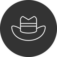 Cowboy Hat Line Inverted Icon vector
