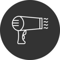 Hair Dryer Line Inverted Icon vector