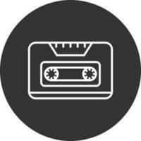 Cassette Line Inverted Icon vector