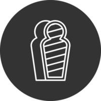 Mummy Line Inverted Icon vector