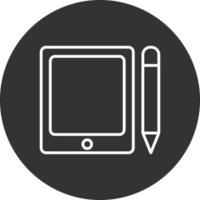 Graphic Tablet Line Inverted Icon vector