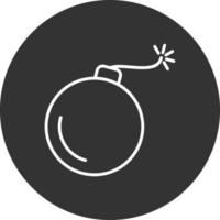 Bomb Line Inverted Icon vector