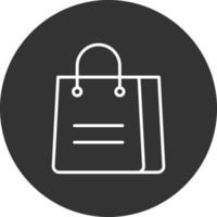 icono de línea de bolsa de compras invertida vector