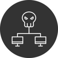 Network Hack Line Inverted Icon vector