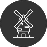 Windmill Line Inverted Icon vector