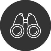 Binocular Line Inverted Icon vector