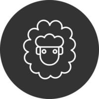 Sheep Line Inverted Icon vector