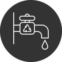 Water Tap Line Inverted Icon vector