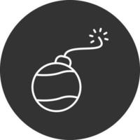 Bomb  Line Inverted Icon vector