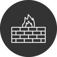 Firewall  Line Inverted Icon vector